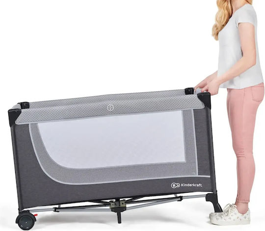 Kinderkraft Leody Laufstall Mit Matratze Grau 126x76cm
