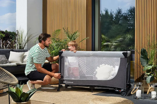 Kinderkraft Leody Laufstall Mit Matratze Grau 126x76cm