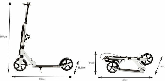 Kinderroller Klappbar 2-Rad Weiß