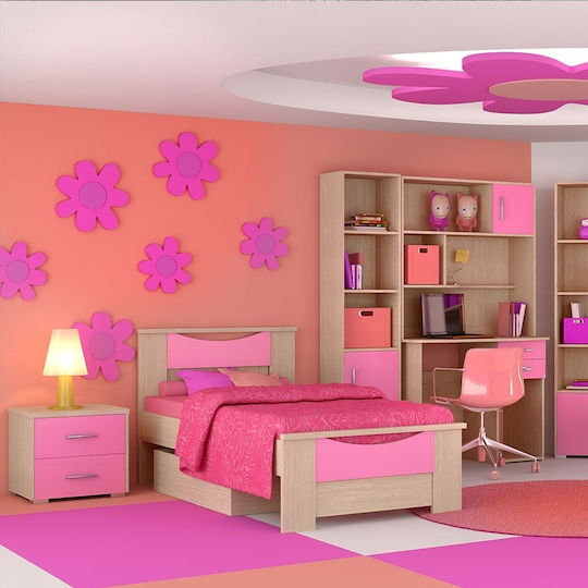 Smile Kids Bed Single Pink for Mattress 90x190cm