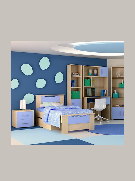 Lächeln Kinderbett Klassisch Semi-Doppel Blau für Matratze 110x190cm