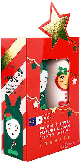 Inuwet Duo Stars Set Duo Χριστουγεννιάτικο Σετ 2 Ενυδατικά Lip Balm Άρωμα Κεράσι Ζαχαρωτό 2x3.5gr