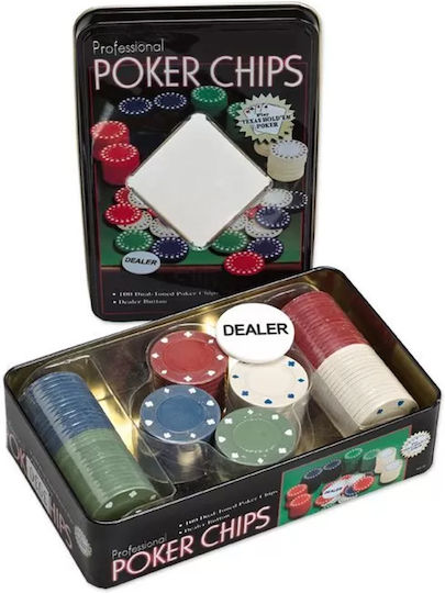 Σετ 100 Μάρκες Poker 11.5gr σε Μεταλλικό Κουτί