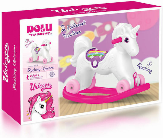 Dolu Cal balansoar 2 în 1 Unicorn Jucărie cu leagăn Unicorn pentru greutate maximă de 23kg Roz