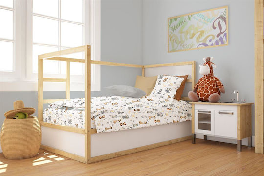 Dimcol Baby Duvet Cover White-grey 120x160cm