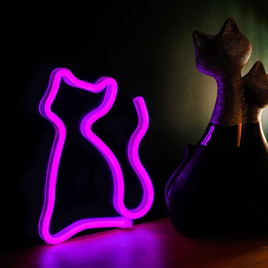 Led Kids Wall Light Cat Pink