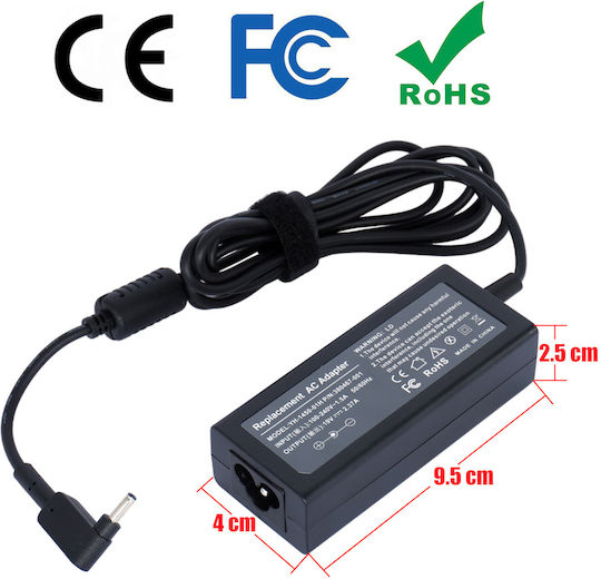 Τροφοδοτικό Laptop Ac Adapter Φορτιστής Acer 45w Pa-1450-26 A045r021l 19v A315-31-c8vy 2.37a 3.0mm X 1.1mm Es1-132-c06l Laptop Notebook Charger Oem Υψηλής Ποιότητας Κωδ.60034