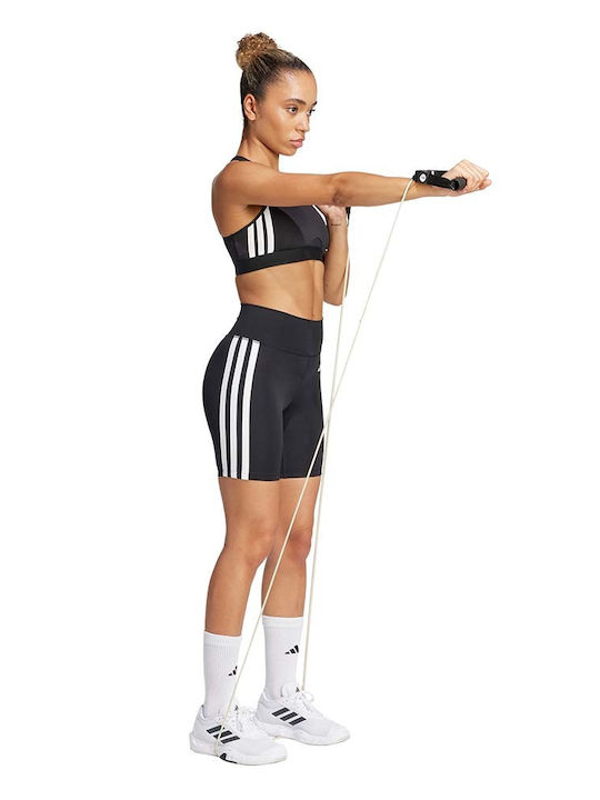 Optime Essentials 3-Stripes Schulung Frauen Fahrrad Leggings Schwarz