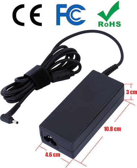 Laptop Power Adapter Charger Samsung 19v 3.16a 60w Pin Size 3.0mm X 1.1mm OEM Code 60192