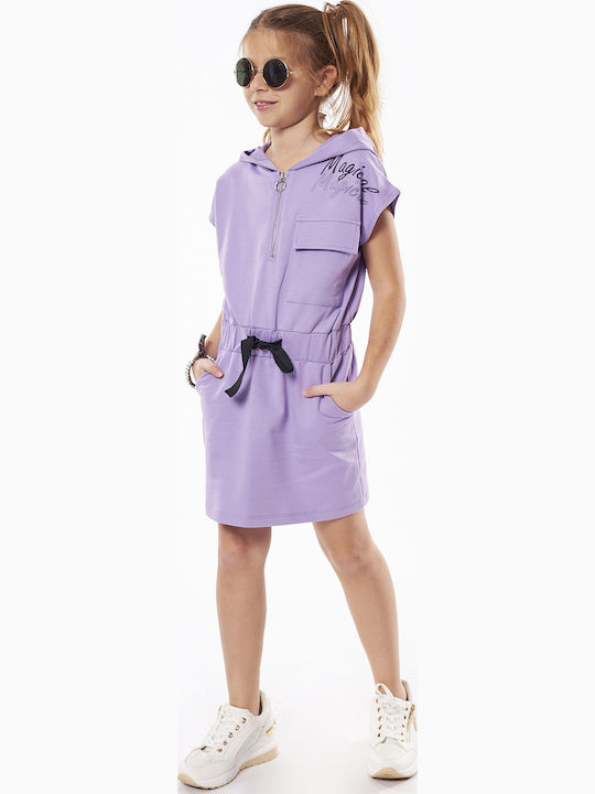 Children's Dress Short Sleeve Purple