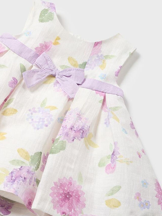 Children's Dress Sleeveless Linen Floral ecru