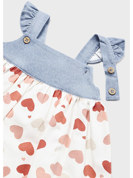 Kinderkleid Ärmellos Denim Weiß
