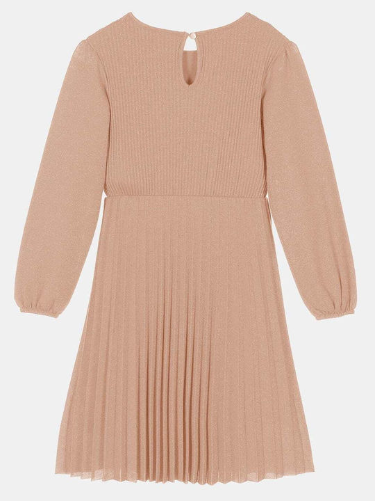 Children's Dress Long Sleeve Beige