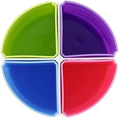 Suport Rotativ Pentru Creioane La 360 De Grade 4 Compartimente Detasabile Diametru 10 Cm Multicolor