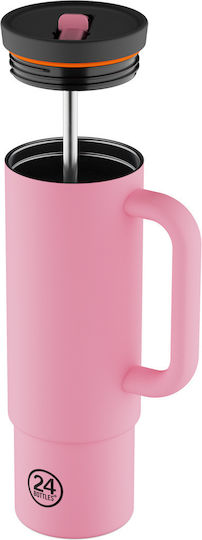 24Bottles Flamingo BPA Free Thermos Bottle with Straw