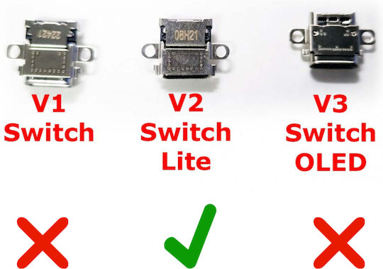 USB-C Type C V2 Charging Power Socket Port Jack HAC-001 Nintendo Switch Lite Code 1-game142