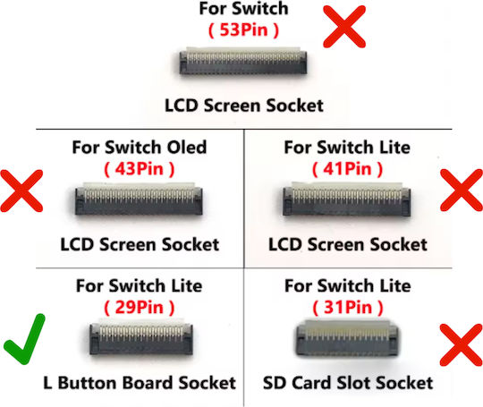 Left Board Socket Motherboard Interface Nintendo Switch Lite L Button 29pins Κωδ.1-game195