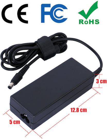 Ac Adapter Φορτιστής Laptop 90W 15V 6A για Toshiba με Αποσπώμενο Καλώδιο Τροφοδοσίας