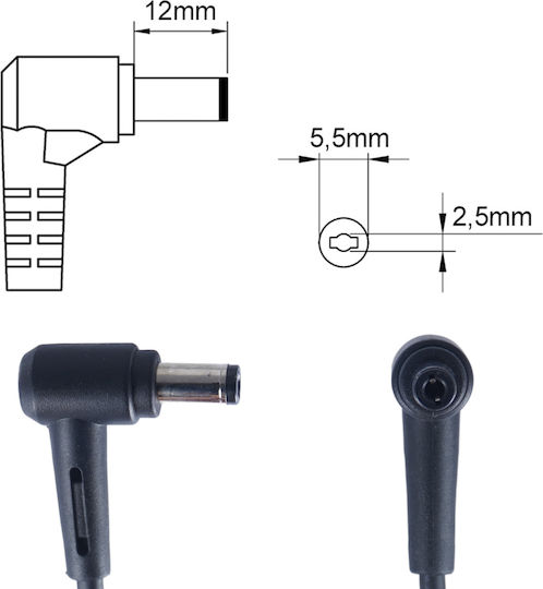 Laptop Power Supply AC Adapter Charger Asus K52 Series K62 Series K70 Series K72 Series M51 Series N10 Series N20 Series N51 Series Code 60163