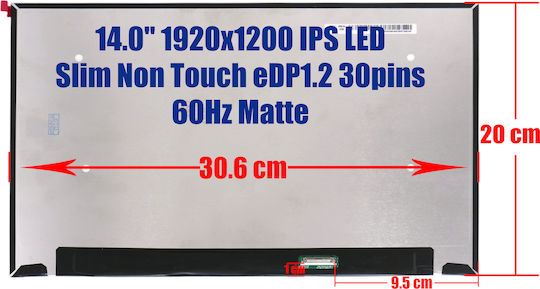 Οθόνη 14" IPS / LED / Slim / Touch / 60Hz 1920x1200 Matte για Laptop Dell Latitude 14 7440, P174G, TDVNC, LP140WU2 1-SCR0695