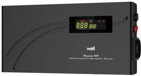 Spannungsregler 1000va/600w Relais Well Avr-rel-slimpower1000-wl