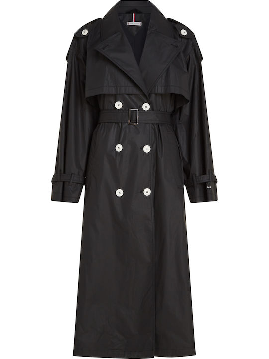 Femeie black Palton Oversized cu Curea