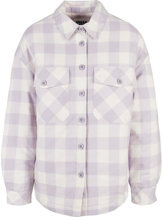 Дамско Проверено White Sand/Soft Lilac Overshirt Oversized