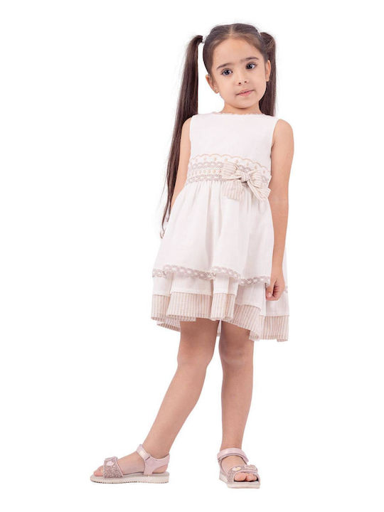 Children's Dress Sleeveless White-beige