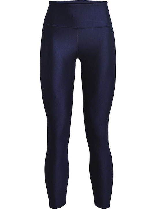 Heat Gear 7/8 Training Women's Cropped Firming Shiny And High Waist Navy Blue Leggings