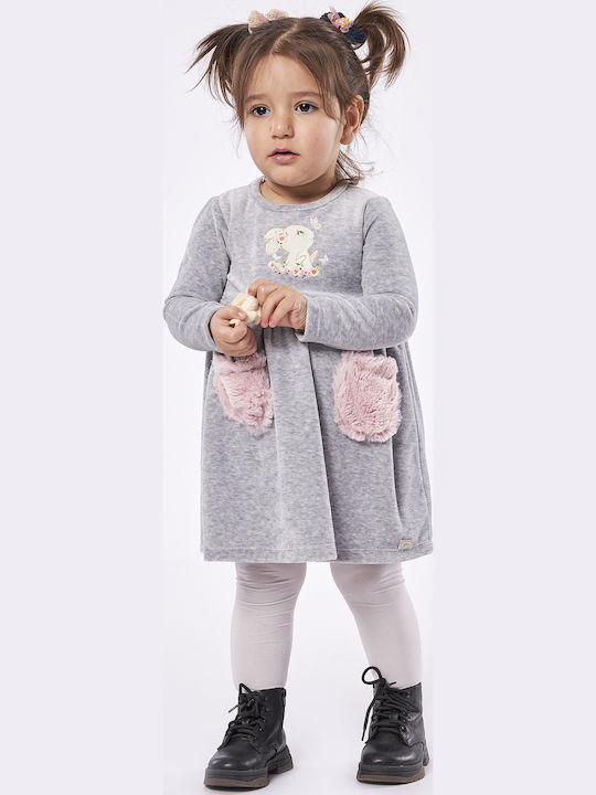 Children's Dress Long Sleeve Gray