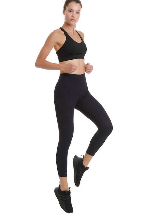 Training Women's Cropped Firming High Waist Black Leggings