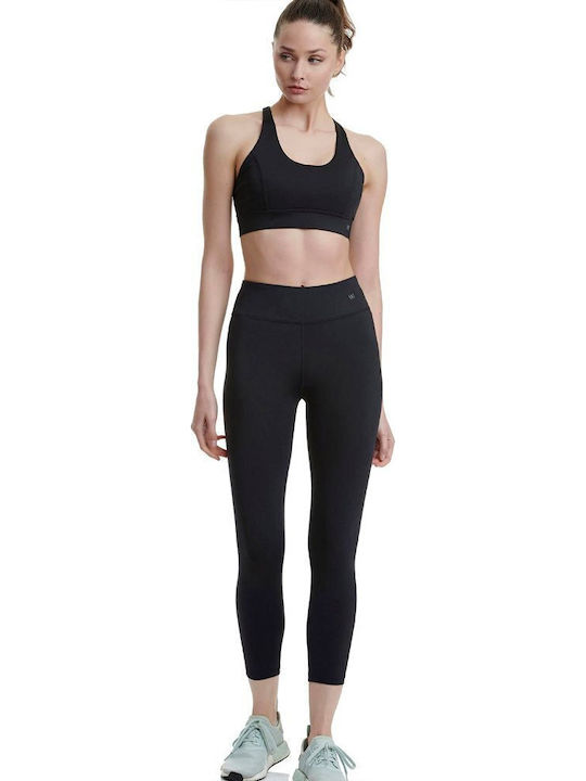 Training Women's Cropped Firming High Waist Black Leggings