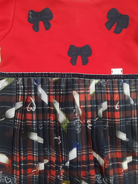 Children's Dress Long Sleeve Tulle Red