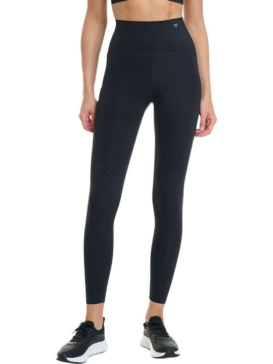 Damen Gekürzte Formendefinition Leggings Hohe Taille Schwarz