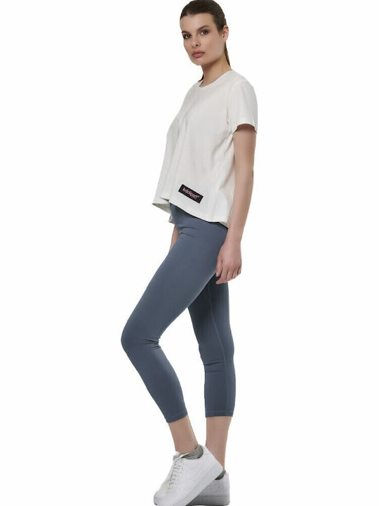 Schulung Frauen Gekürzt Leggings Blue Grey