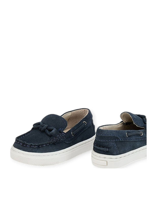 Boys Suede Moccasins Navy Blue
