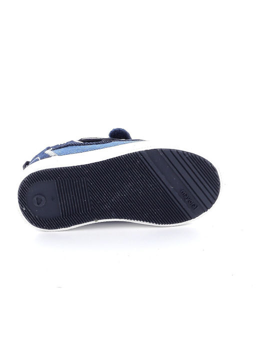 Boys Fabric Moccasins with Velcro Navy Blue