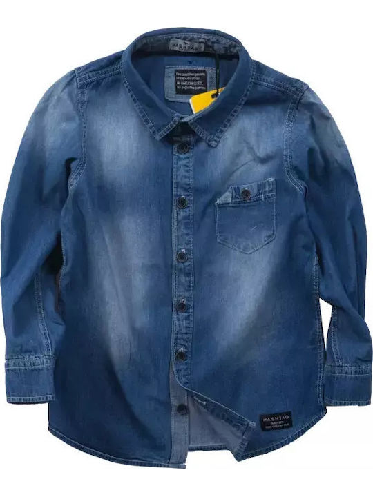 Copii Cămașă Cu mânecă lungă Denim Roșu