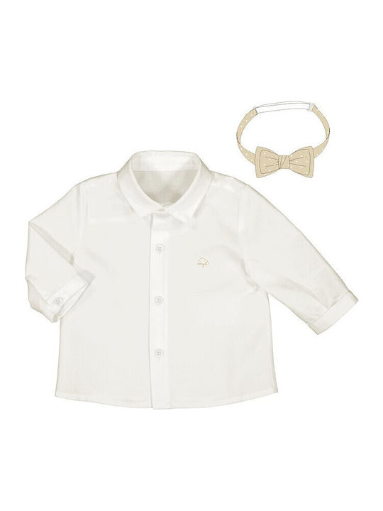 Kids One Color Shirt Long Sleeve White