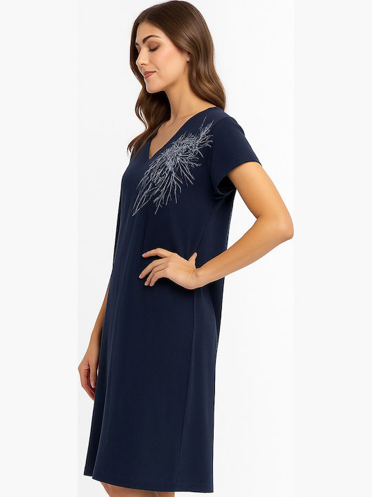 Pen-ky Sommerliches Damen-Nachthemd Marineblau