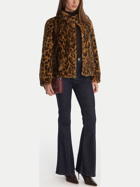 Women's Short Fur Leopard Print