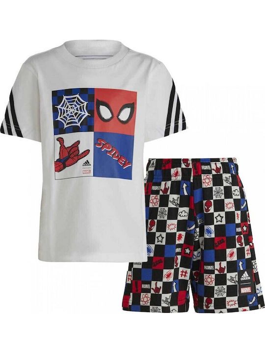 Kids' Set with Shorts Summer 2pcs White X Marvel Spider-Man