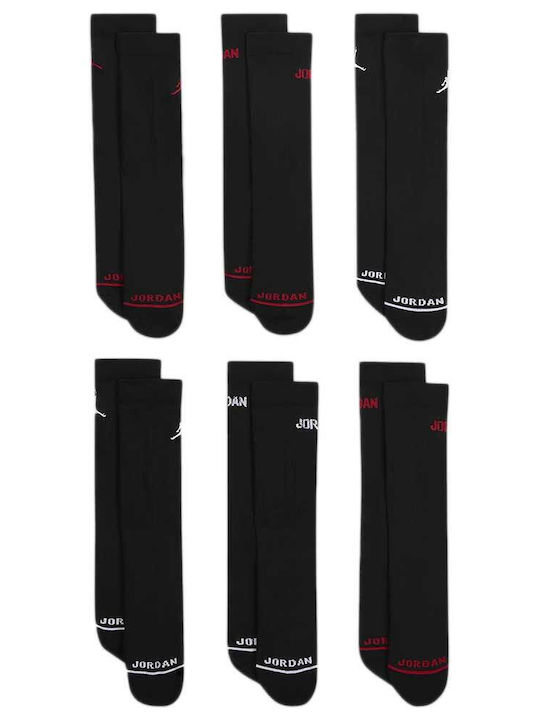 Jordan Athletic Kids' Long Socks Black 6 Pairs