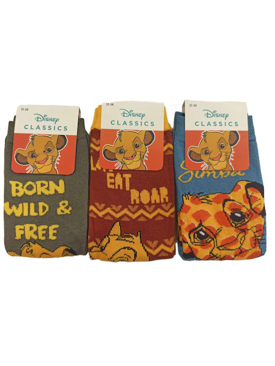 Disney Kids' Socks Knee-High Lion King Colorful 3 Pairs