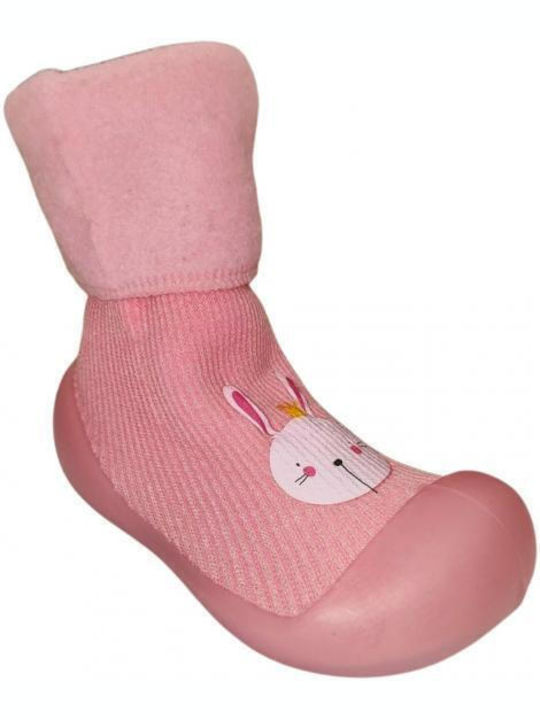 Childrenland Παιδικές Καλτσοπαντόφλες Pink