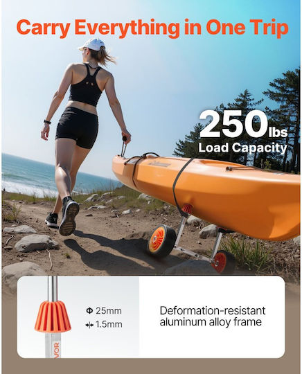 Vevor CZSPHTTC8INC8AUKV001V0 Canoe & Kayak Trolley