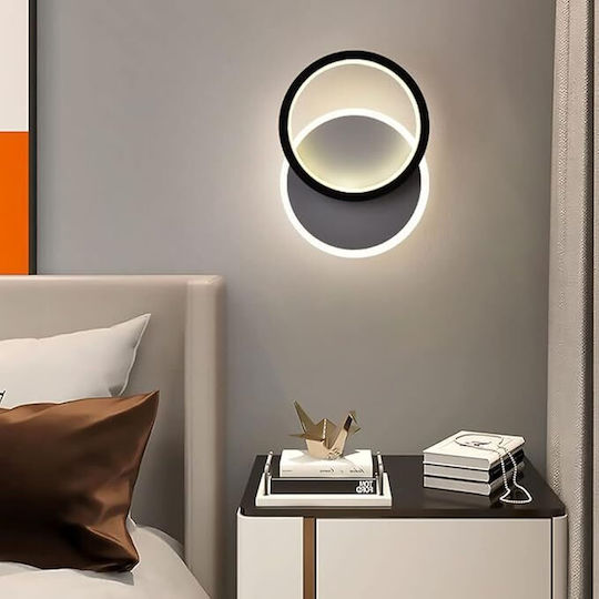 Lightplanet Φωτιστικό Τοίχου με Ενσωματωμένο LED και Θερμό Λευκό Φως Μαύρο