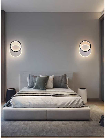Lightplanet Φωτιστικό Τοίχου με Ενσωματωμένο LED και Θερμό Λευκό Φως Μαύρο