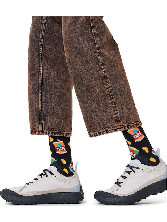 Happy Socks Chips Bag Sock Ανδρικές Κάλτσες με Σχέδια Μαύρες Happy Socks Chips Bag Sock Ανδρικές Κάλτσες με Σχέδια Μαύρες