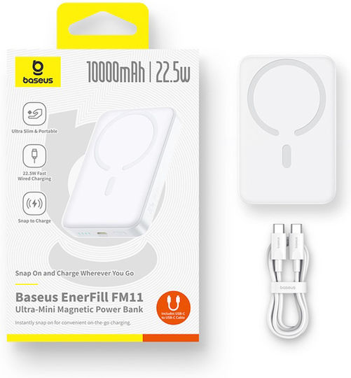 Baseus EnerFill FM11 MagSafe Power Bank 10000mAh 22.5W με Θύρα USB-C Power Delivery Λευκό